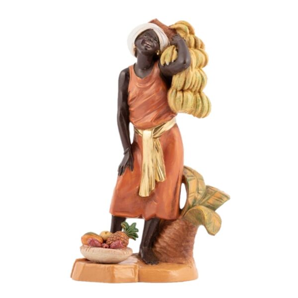 Statua pastore con casco banane cm 19 Fontanini