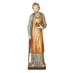 Statua San Giuseppe lavoratore cm 25 legno Valgardena