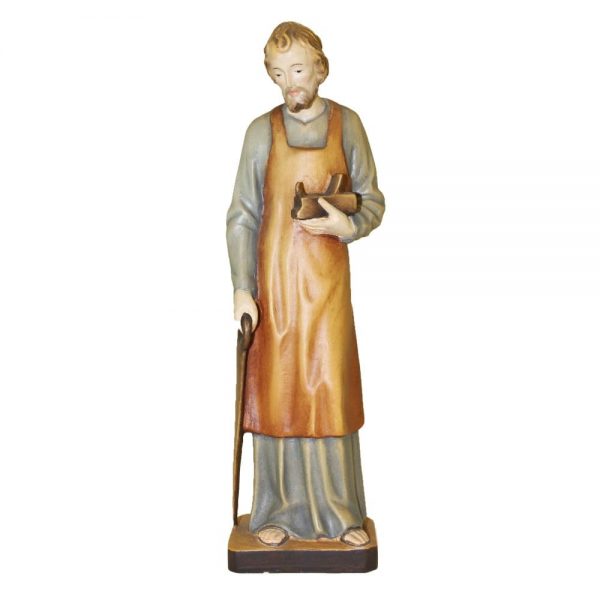 Statua San Giuseppe lavoratore cm 25 legno Valgardena