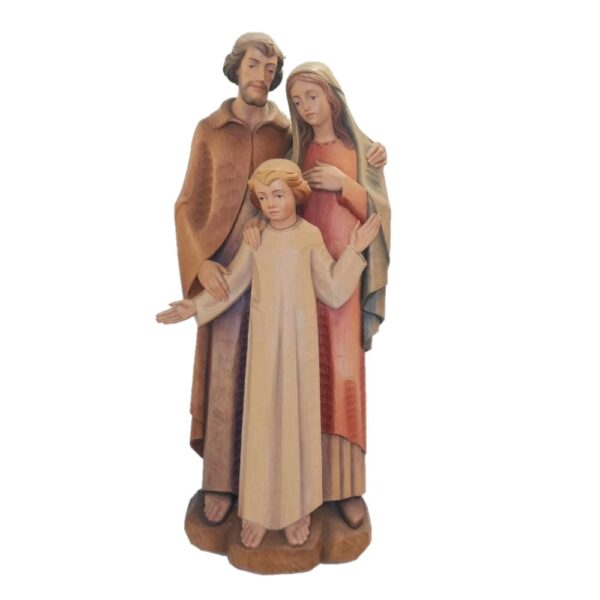 Statua Sacra Famiglia cm 90 in legno scolpito