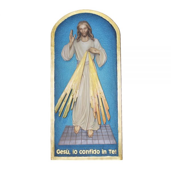 Placca raffigurante Gesù Misericordioso cm 90 Demetz