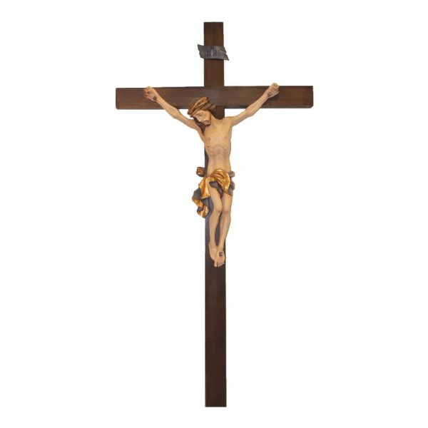 Gesù Crocifisso in vetroresina cm 60 con croce in legno