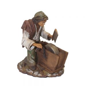 Statua artigiano con ceramiche presepe Pippo Giovane