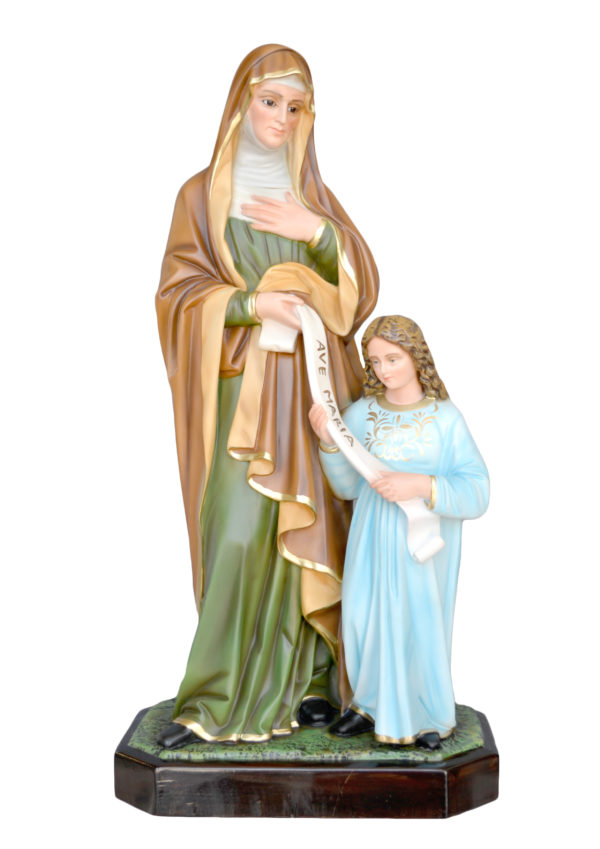 Statua Sant'Anna con la Madonna Bambina in resina cm 85