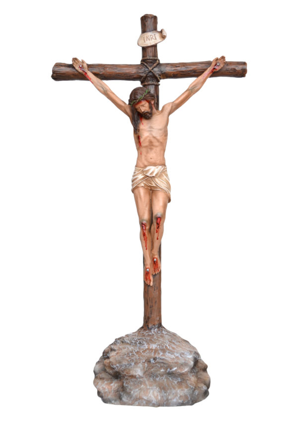 Croce con Cristo sul Golgota cm 50