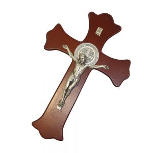 Croce in legno San Benedetto trilobata cm 28