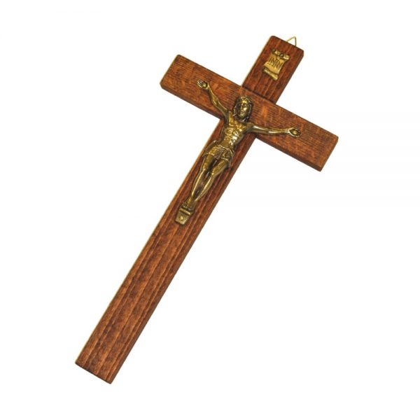 Croce in legno e ottone cm 25