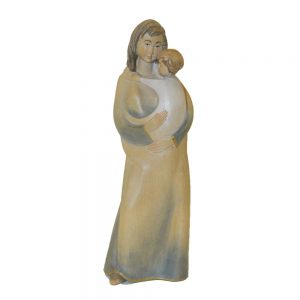 Madonna moderna con Bimbo cm 20 in legno