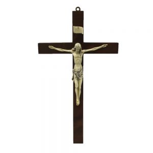 Crocefisso in legno con Cristo in marfilina cm 55