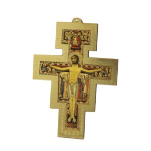 Croce San Damiano in legno e dorato