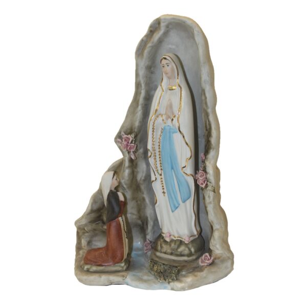 Statua Grotta di Lourdes in porcellana cm 30