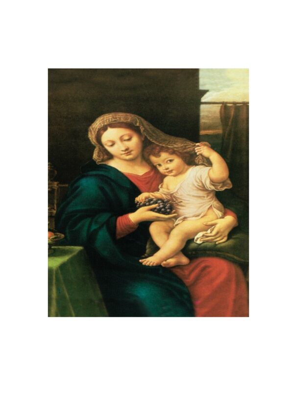 Confezione 100 immagini cm 7x12 Madonna con Bambino Mignard