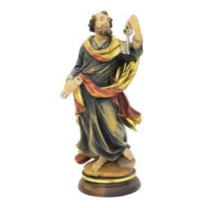 Statua San Pietro in legno cm 22